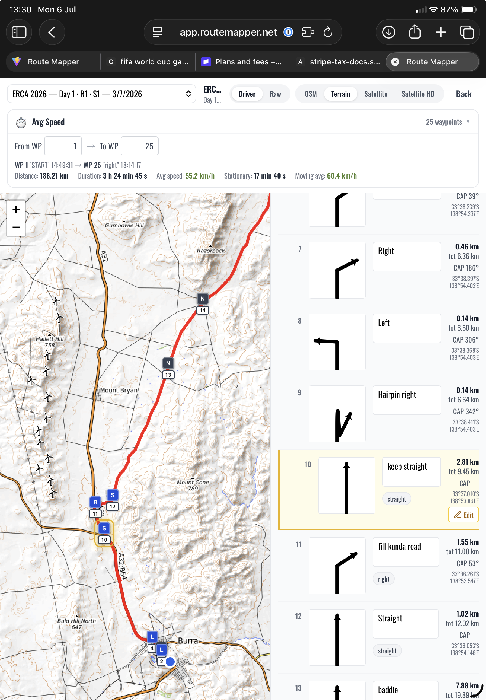 RouteMapper review mode
